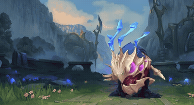 A Monster With Purple Eyes Is Sitting In The Grass GIF