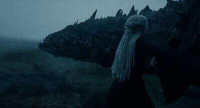 A Monster With Sharp Teeth Is Floating In The Fog GIF