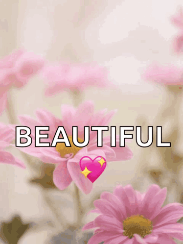A Mother 'S Day Greeting Card With Pink Flowers And The Words Happy Mother 'S Day Beautiful GIF