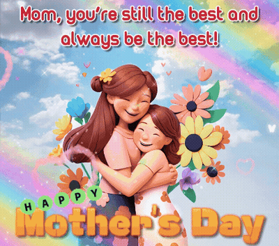A Mother 'S Day Greeting Card With Two Women Hugging GIF