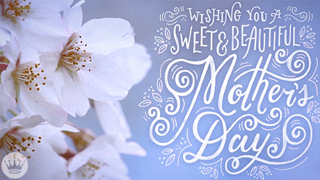 A Mother 'S Day Greeting Card With White Flowers And The Words Wishing You A Sweet And Beautiful Mother 'S Day GIF