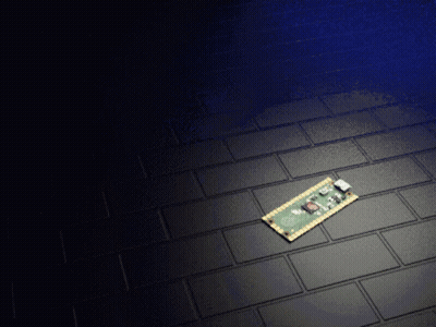 A Motherboard Is Laying On A Black Tile Floor GIF