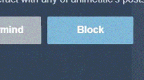 A Mouse Pointer Is Pointing To A Blue Button That Says Block GIF