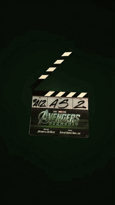 A Movie Clapper Board For The Avengers Doomsday Movie GIF