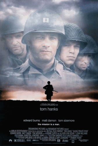 A Movie Poster For A Movie Called Saving Private Ryan GIF