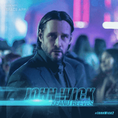 A Movie Poster For John Wick 2 With A Man In A Suit GIF