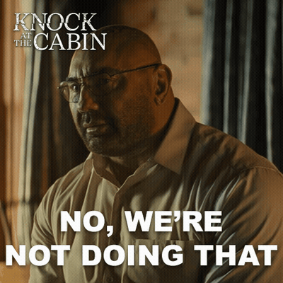 A Movie Poster For Knock At The Cabin GIF