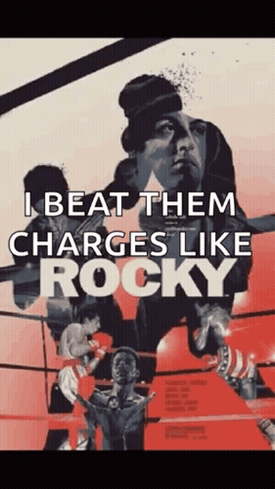 A Movie Poster For Rocky With A Quote That Says " I Beat Them Charges Like Rocky " GIF