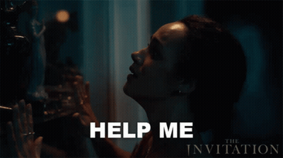 A Movie Poster For The Invitation Shows A Woman Looking At Something GIF