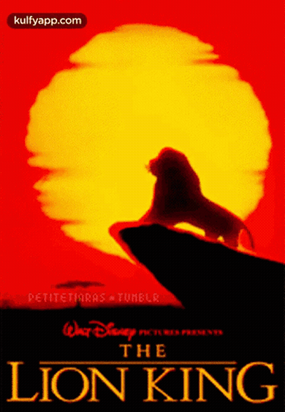 A Movie Poster For The Lion King Shows A Lion Standing On A Rock GIF