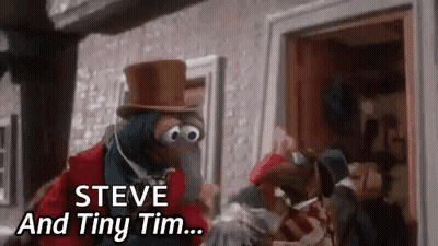 A Muppet Wearing A Top Hat Is Standing In Front Of A Building . GIF