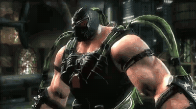 A Muscular Man Wearing A Gas Mask Is Standing In A Room In A Video Game . GIF