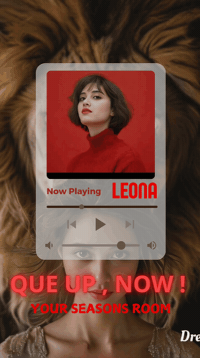 A Music Player With A Picture Of A Woman And The Name Leona On It GIF