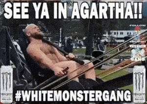 A Naked Man Is Sitting In A Chair With A Can Of Monster Energy Drink In Front Of Him GIF