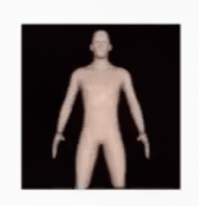 A Naked Man Is Standing In A Square On A Black Background . GIF
