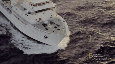 A National Geographic Logo Can Be Seen On The Bottom Of A Boat GIF