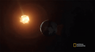 A National Geographic Poster Shows The Earth And Sun GIF