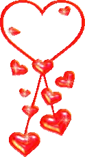 A Necklace Of Red Hearts Hanging From A String Sticker