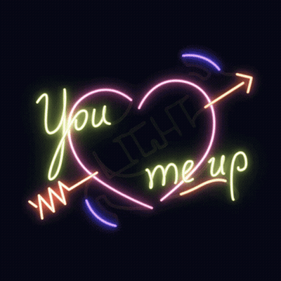 A Neon Sign Says You Light Me Up GIF