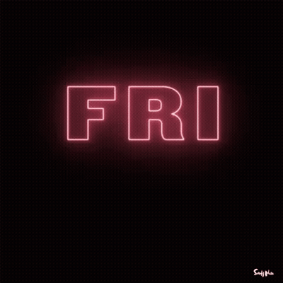 A Neon Sign That Reads Friday On A Dark Background GIF