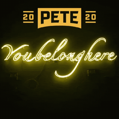 A Neon Sign That Reads You Belong Here GIF
