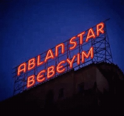 A Neon Sign That Says Ablan Star Bebeyim On It GIF