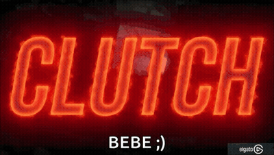 A Neon Sign That Says Clutch In Red Letters GIF