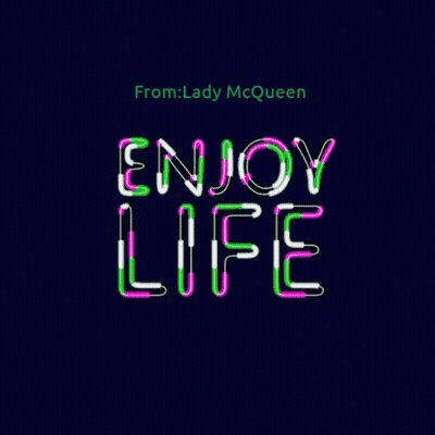 A Neon Sign That Says Enjoy Life On It GIF