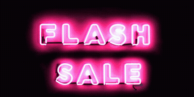 A Neon Sign That Says Flash Sale In Pink GIF