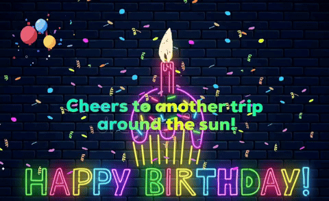 A Neon Sign That Says Happy Birthday On It GIF