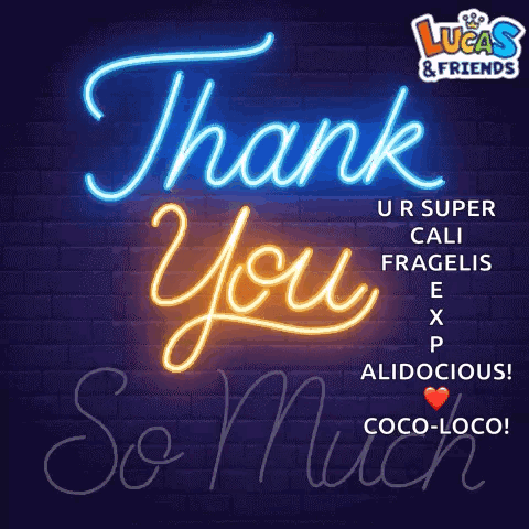 A Neon Sign That Says Lucas & Friends On It GIF