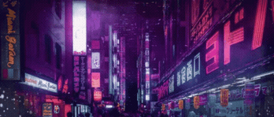 A Neon Sign That Says Mini Garden Is Lit Up At Night GIF