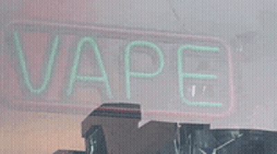 A Neon Sign That Says Vape In Green GIF