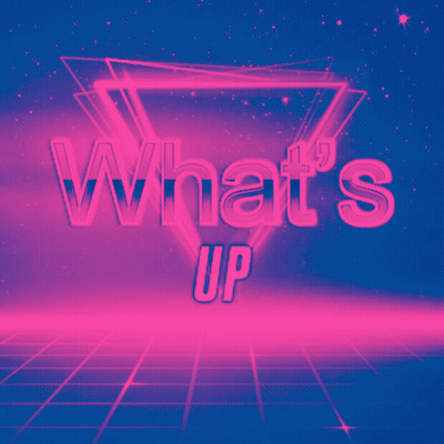 A Neon Sign That Says " What 'S Up " GIF