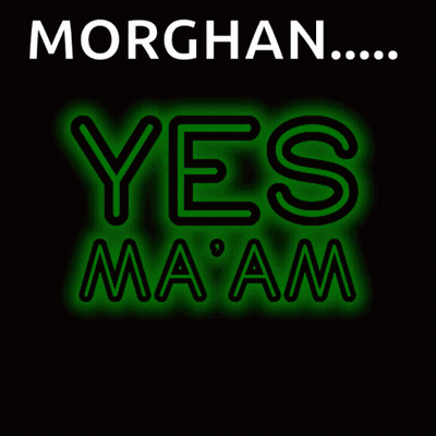 A Neon Sign That Says Yes Ma Am On It GIF