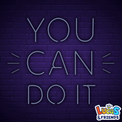 A Neon Sign That Says You Can Do It On A Brick Wall GIF