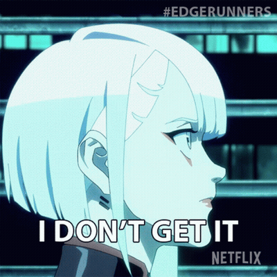 A Netflix Ad For Edgerunners Shows A Girl With White Hair GIF