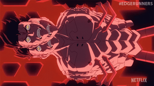 A Netflix Ad For Edgerunners Shows A Robot Laying Down GIF