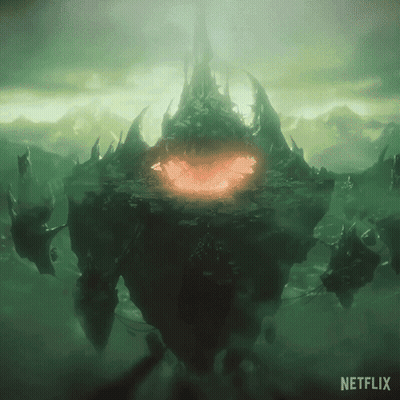 A Netflix Ad Shows A Giant Monster With A Red Eye GIF