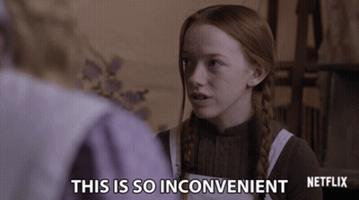 A Netflix Ad Shows A Girl Talking To A Man And Says " This Is So Inconvenient " GIF
