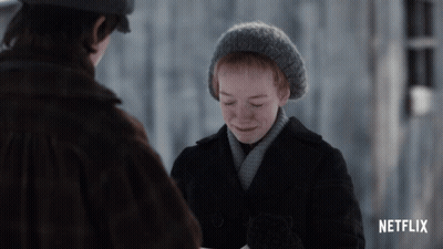 A Netflix Ad Shows A Man And A Girl Talking GIF