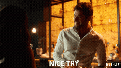 A Netflix Ad Shows A Man And A Woman Talking GIF