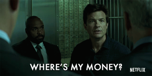 A Netflix Ad Shows A Man Asking Where His Money Is GIF