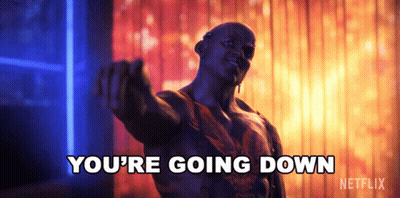 A Netflix Advertisement Shows A Man Pointing With The Words You 'Re Going Down GIF