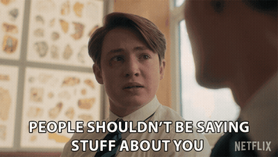 A Netflix Advertisement Shows A Man Talking To Another Man GIF