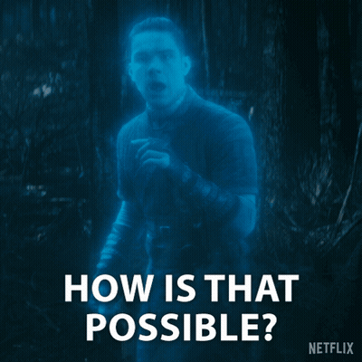 A Netflix Advertisement Shows A Man With A Blue Light Behind Him Asking How Is That Possible GIF