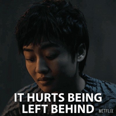 A Netflix Advertisement Shows A Young Boy With A Sad Look On His Face GIF