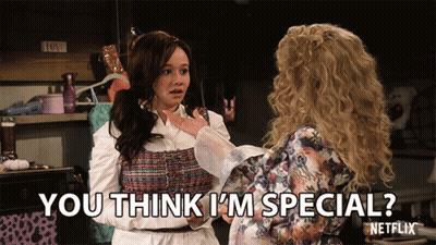 A Netflix Advertisement Shows Two Women Talking To Each Other GIF