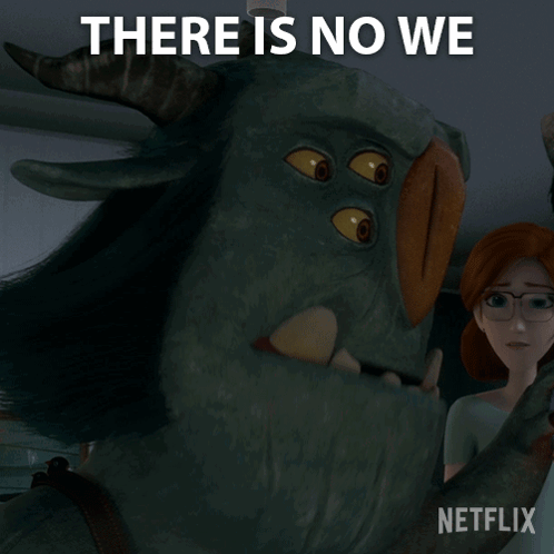 A Netflix Advertisement With A Cartoon Character And The Words There Is No We GIF