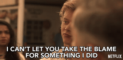 A Netflix Advertisement With A Man Saying " I Can T Let You Take The Blame For Something I Did " GIF